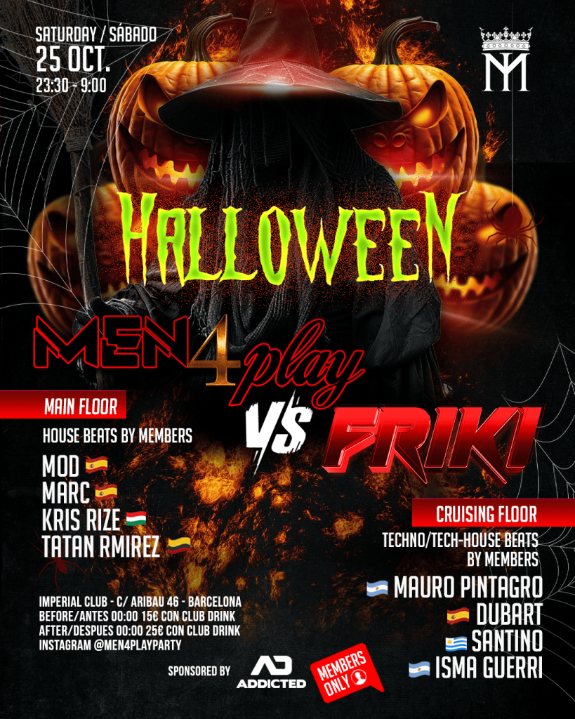 Evento Men4play vs Friki el sábado 25 de octubre