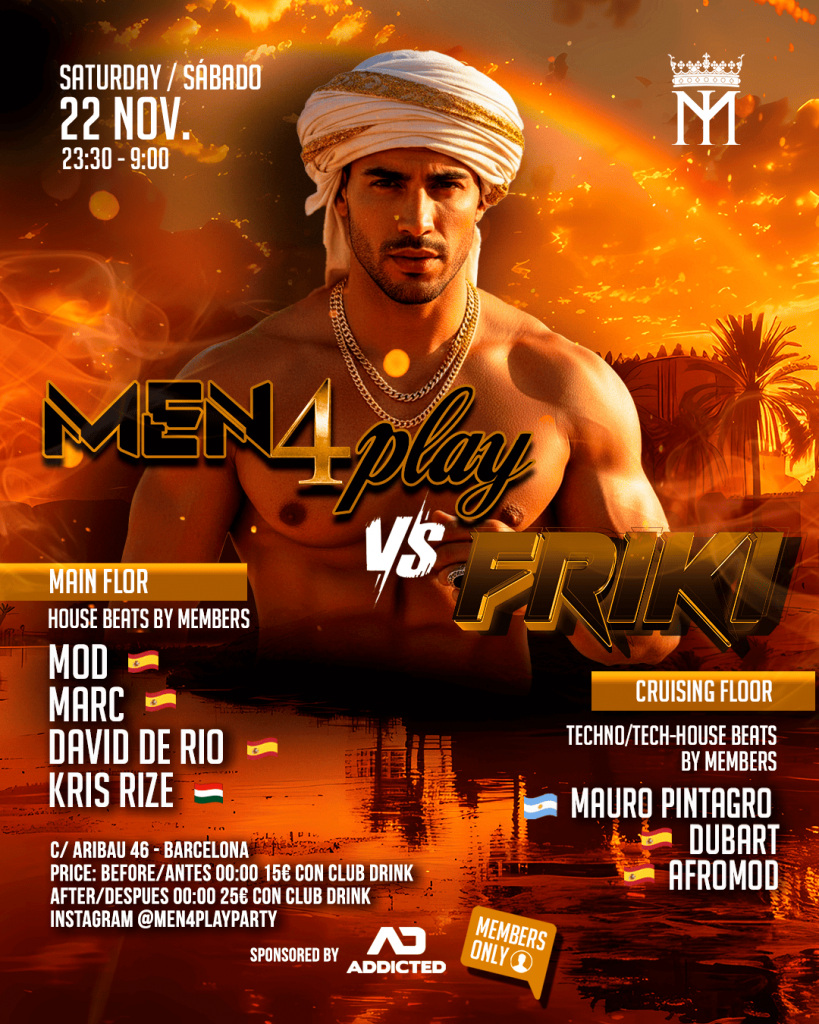 Evento Men4play vs Friki el 22 de noviembre