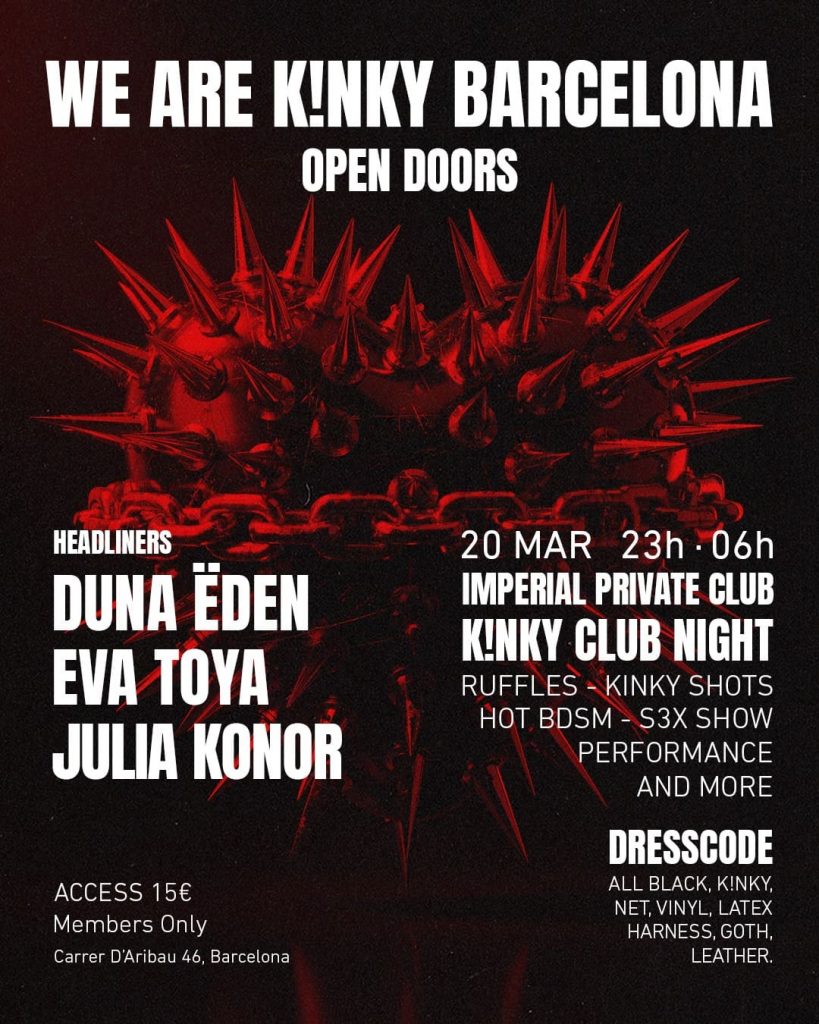 Evento Kinky Open doors el 20 de marzo
