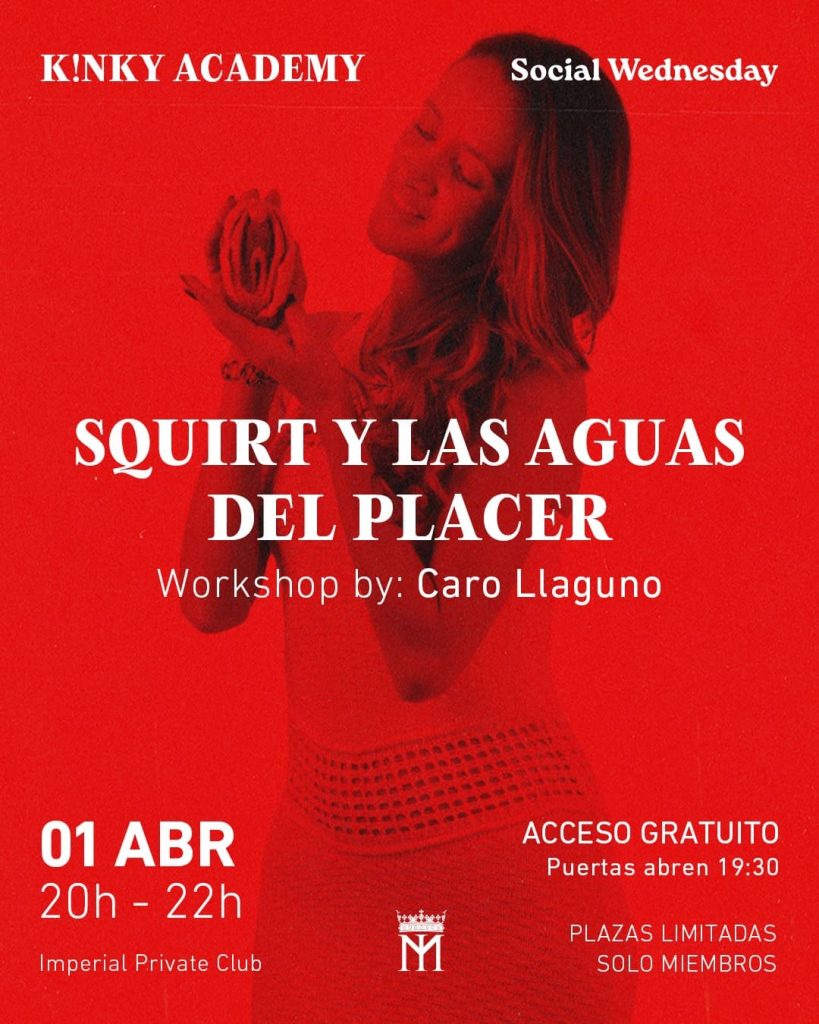 Evento Squirt y las aguas del placer el 1 de abril