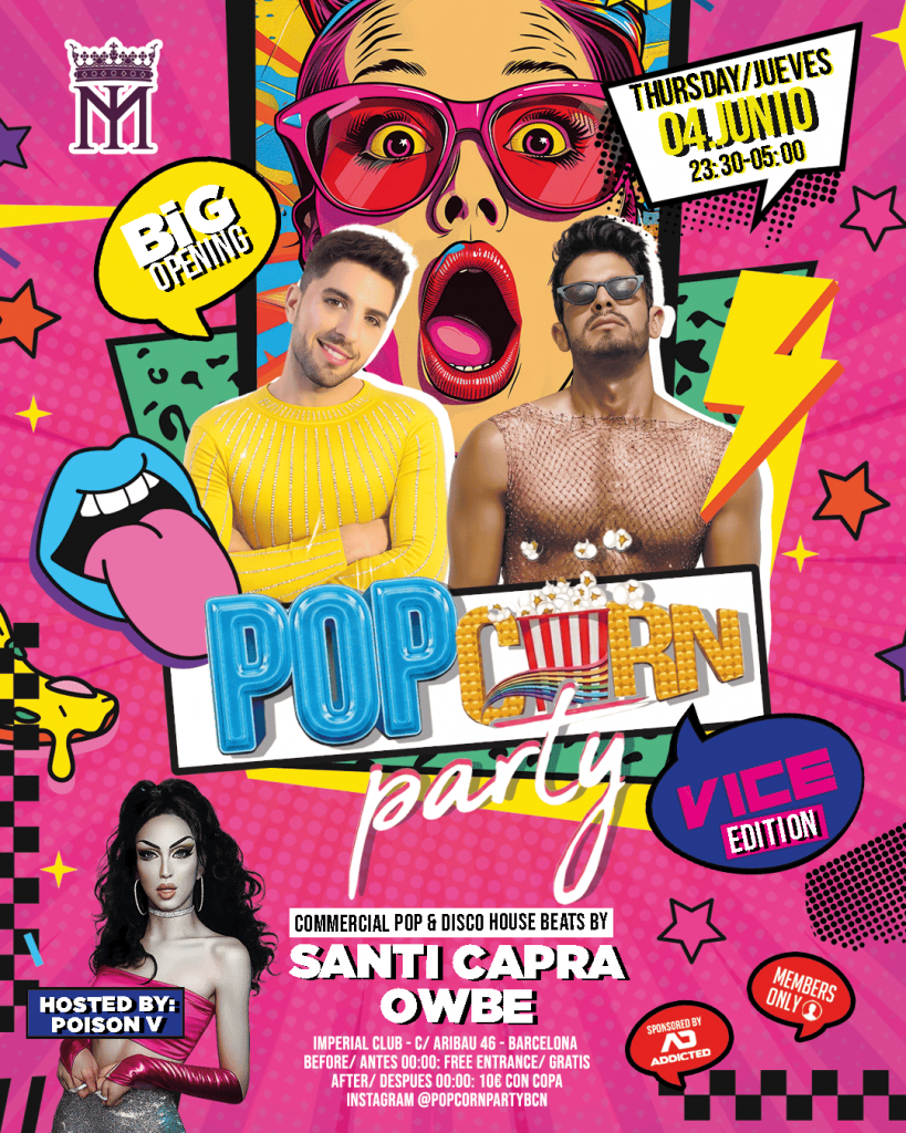 Evento Pop Corn party el 4 de junio