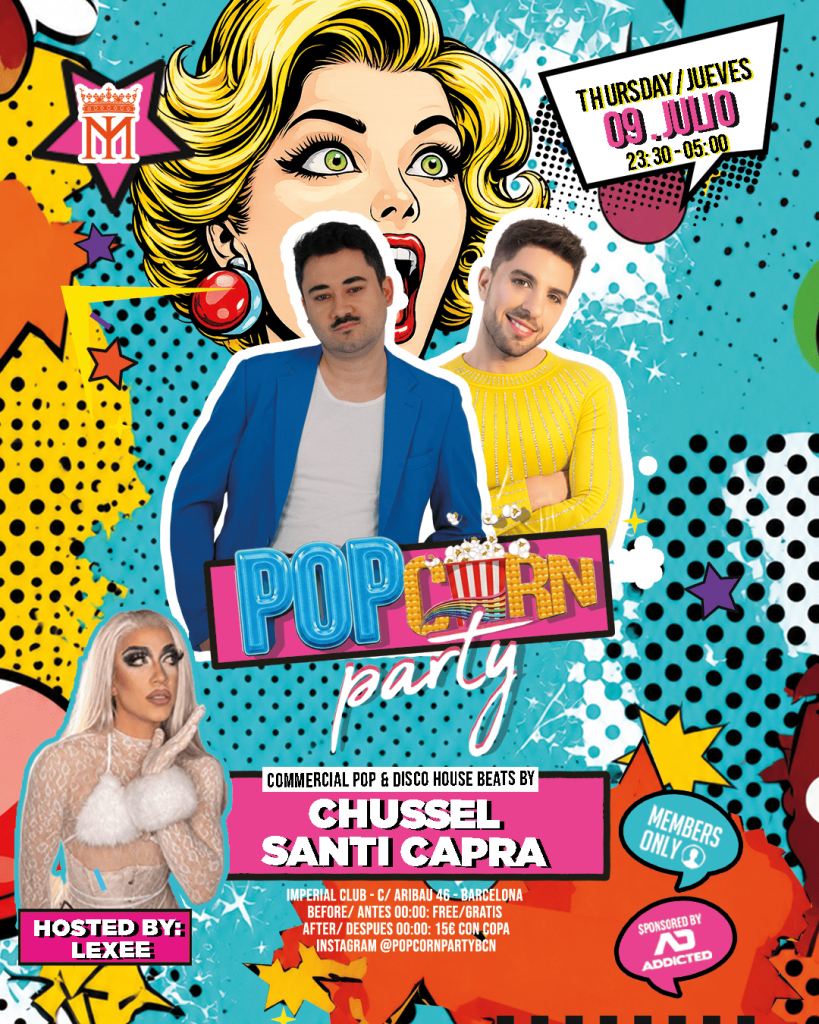 Evento Pop Corn party el 9 de julio