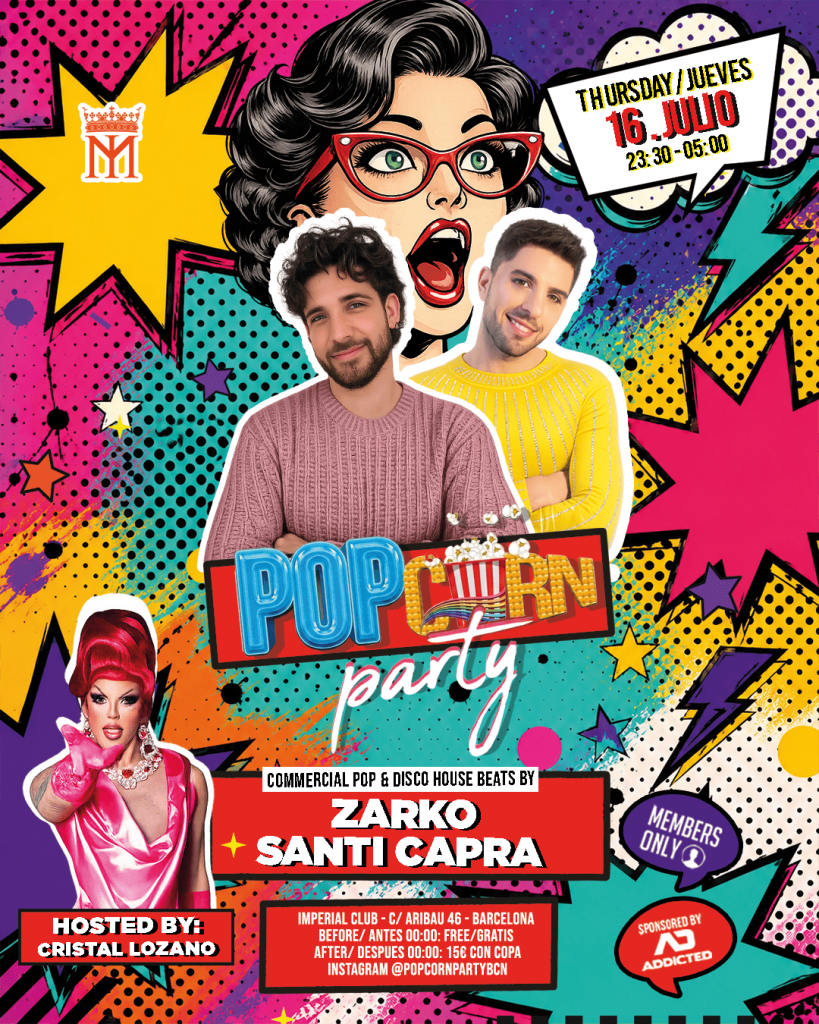 Evento Pop Corn party el 16 de julio