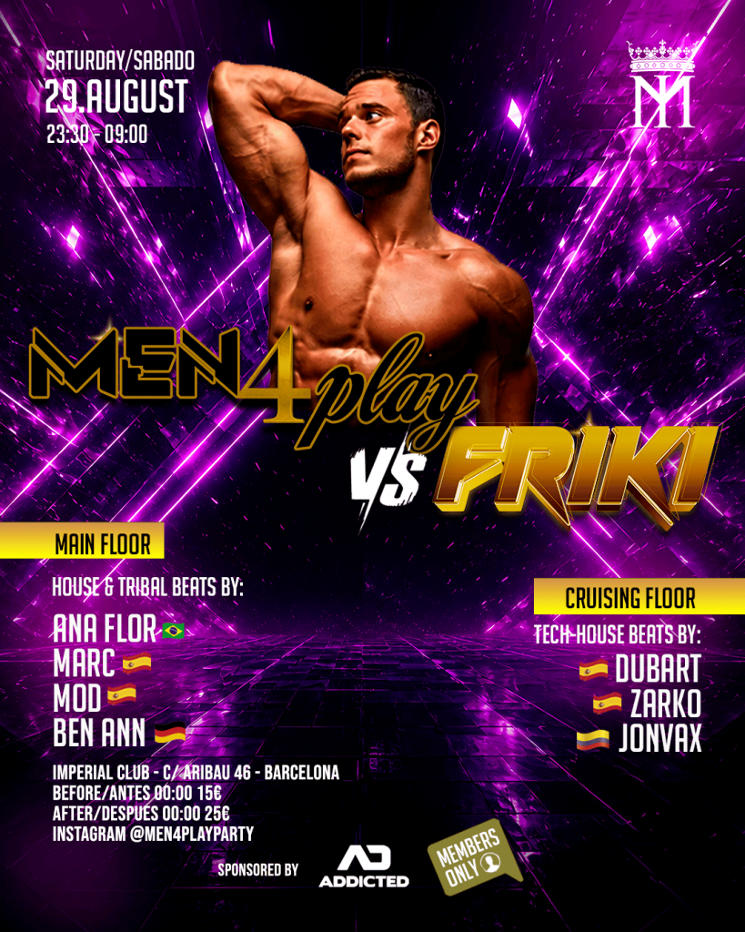 Evento Men4play vs Friki el 29 de agosto